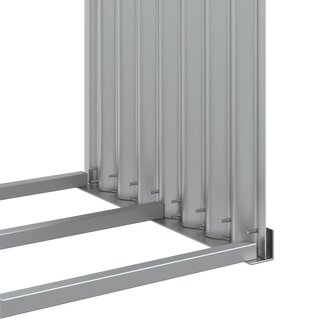 Haardhoutopslag 120x45x100 cm gegalvaniseerd staal zilverkleur 7