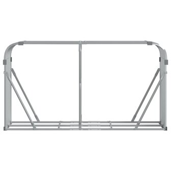 Haardhoutopslag 180x45x100 cm gegalvaniseerd staal zilverkleur 4