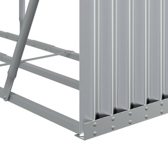 Haardhoutopslag 180x45x100 cm gegalvaniseerd staal zilverkleur 7