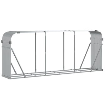 Haardhoutopslag 234x45x100 cm gegalvaniseerd staal zilverkleur 2