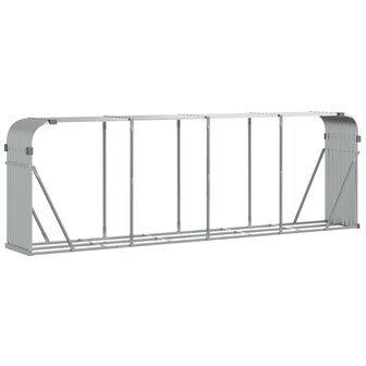 Haardhoutopslag 300x45x100 cm gegalvaniseerd staal zilverkleur 2