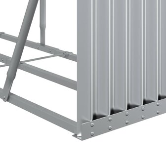 Haardhoutopslag 300x45x100 cm gegalvaniseerd staal zilverkleur 7