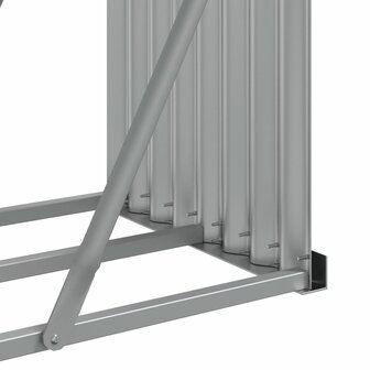 Haardhoutopslag 300x45x100 cm gegalvaniseerd staal zilverkleur 8
