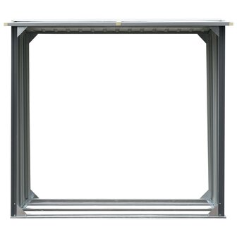 Haardhoutschuur 172x91x154 cm gegalvaniseerd staal grijs 3