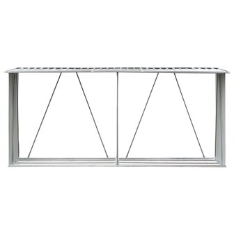 Haardhoutschuur 330x84x152 cm gegalvaniseerd staal grijs  3