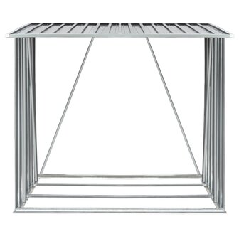 Haardhoutschuur 163x83x154 cm gegalvaniseerd staal grijs   3