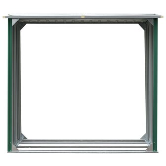 Haardhoutschuur 172x91x154 cm gegalvaniseerd staal groen 3