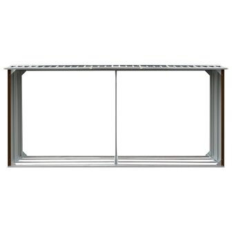 Haardhoutschuur 330x92x153 cm gegalvaniseerd staal bruin 3