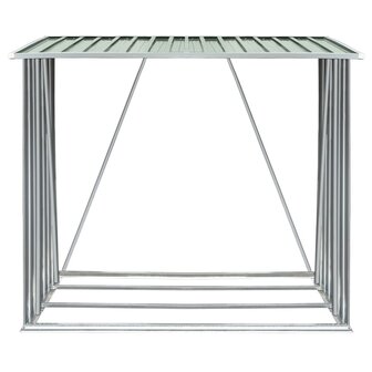 Haardhoutschuur 163x83x154 cm gegalvaniseerd staal groen 5