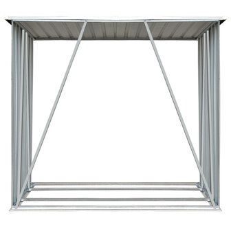 Haardhoutschuur 163x83x154 cm gegalvaniseerd staal bruin 3