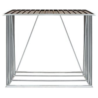 Haardhoutschuur 163x83x154 cm gegalvaniseerd staal bruin 5