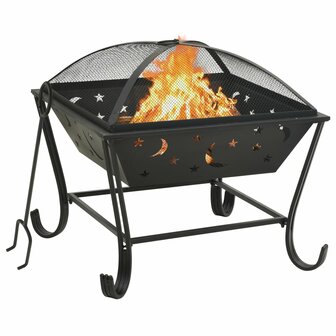Vuurplaats met pook XXL 62 cm staal 1