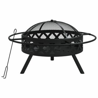 Vuurplaats met pook XXL 70 cm staal 2