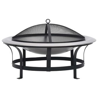Tuinvuurplaats met grill 76 cm roestvrij staal 1