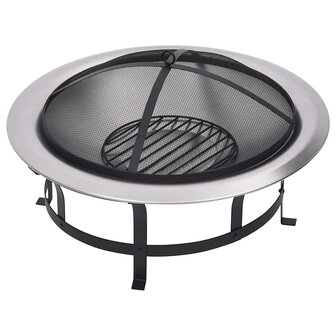 Tuinvuurplaats met grill 76 cm roestvrij staal 3