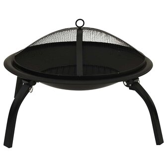 Vuurschaal en barbecue 2-in-1 met pook 56x56x49 cm staal 4