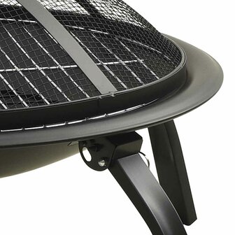 Vuurschaal en barbecue 2-in-1 met pook 56x56x49 cm staal 6