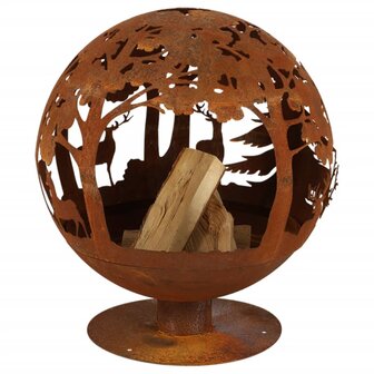 Esschert Design Vuurschaal laser gesneden 57,5 x 57,5 x 66 cm roest FF261 3
