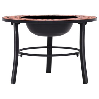 Vuurschaal moza&iuml;ek 68 cm keramiek terracottakleurig 2