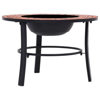 Vuurschaal moza&iuml;ek 68 cm keramiek terracottakleurig 3