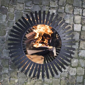 Esschert Design Vuurkorf balvormig strepen koolstofstaal zwart FF400 5