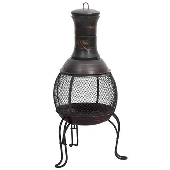 Tuinkachel met pook 39x39x90 cm staal 3