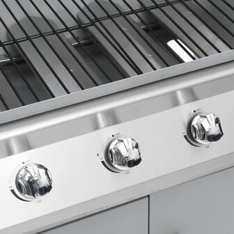 Gasbarbecue 4+1 kookzone roestvrij staal zilverkleurig  9