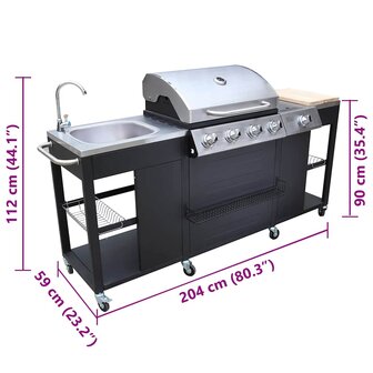 Buitenkeuken met barbecue Montana 4 branders   5