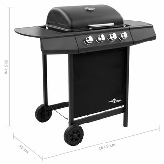 Gasbarbecue-grill met 4 branders zwart 7