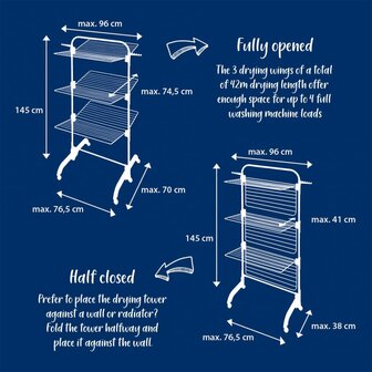 Leifheit Droogtoren Comfort Tower 420 wit 5