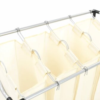 Wassorteerder met 4 zakken staal cr&egrave;me 4