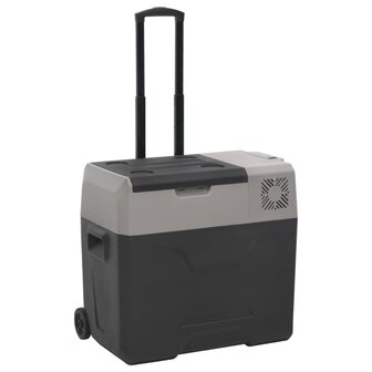 Koelbox met wielen en adapter 30 L polypropeen zwart en grijs 4