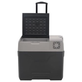 Koelbox met wielen en adapter 30 L polypropeen zwart en grijs 6