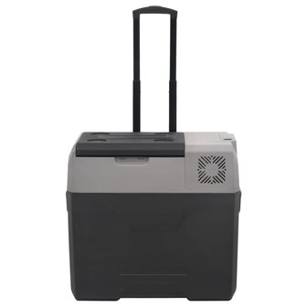 Koelbox met wielen en adapter 40 L polypropeen zwart en grijs 5