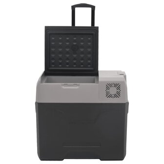 Koelbox met wielen en adapter 40 L polypropeen zwart en grijs 6