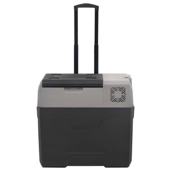 Koelbox met wielen en adapter 50 L polypropeen zwart en grijs 5