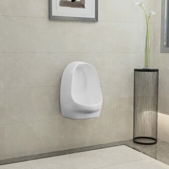 Wandurinoir met spoelklep keramiek wit 3