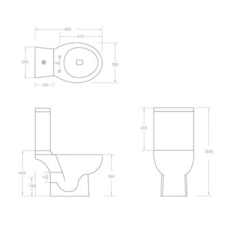 Toilet met afvoer achter keramiek zwart 8