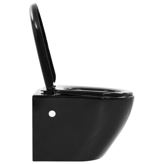 Hangend toilet randloos keramiek zwart 7