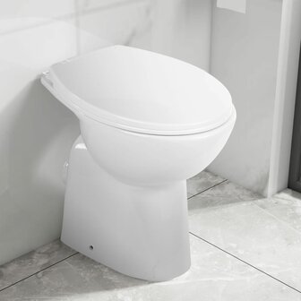 Toilet verhoogd 7 cm soft-close randloos keramiek wit 1