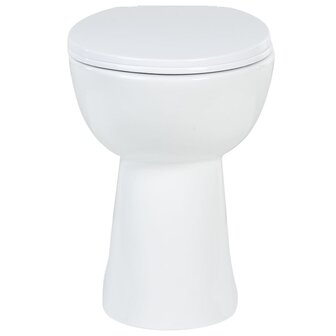 Toilet verhoogd 7 cm soft-close randloos keramiek wit 4