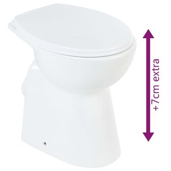 Toilet verhoogd 7 cm soft-close randloos keramiek wit 9