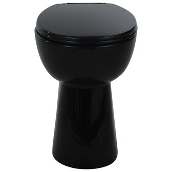 Toilet verhoogd 7 cm soft-close randloos keramiek zwart 4