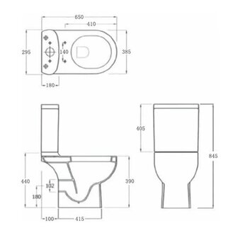 Toilet met afvoer achter keramiek wit 9