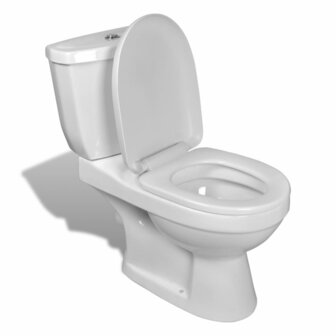 Toilet met stortbak wit 1