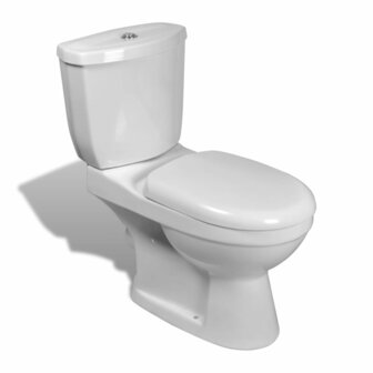 Toilet met stortbak wit 2