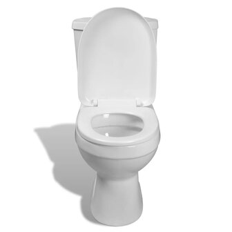 Toilet met stortbak wit 3