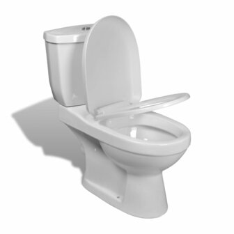 Toilet met stortbak wit 5