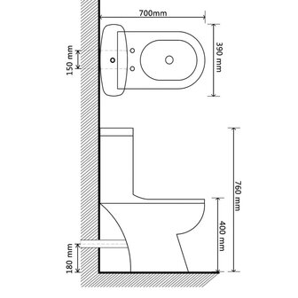 Toilet met stortbak wit 6