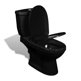 Toilet met stortbak zwart 3